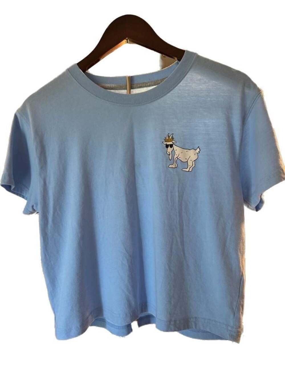 GOAT USA Light Blue T-Shirt with Crowned Goat Graphic Logo